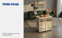 Kitchen Storage Cabinet, Sintered Stone Countertop, Movable Workstation, Modern Sideboard, Large Capacity Organizer