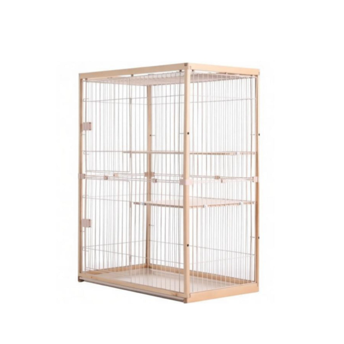 Wooden Cat Villa, Beech Series, Multi-Level Cat Enclosure, Detachable, Indoor Cat Shelter