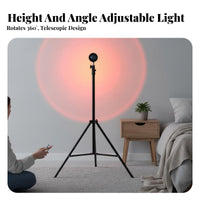 Sunset Light, RGB, Remote Control, Atmosphere Projection, Adjustable Tripod, USB