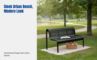 Outdoor Metal Bench, Iron Long Bench, Double Seat, Waterproof, Sun-Resistant, Modern Minimalist, for Sports Court, Community, Square