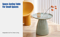 Modern Nordic Round Coffee Table, Minimalist Acrylic Side Table, Small Space Living Room, Multi-Functional End Table
