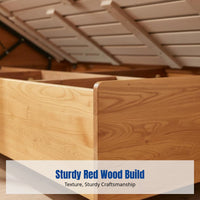 Hardwood Storage Bed, High Box Drawer, Side Opening, Walnut Wood, Nordic Design for Kids and Small Spaces