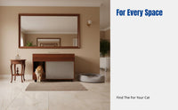 Large Enclosed Cat Litter Box Cabinet, Odor Control, Ancient Style, Multi-Functional Storage, PVC, Home Furniture