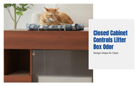 Large Enclosed Cat Litter Box Cabinet, Odor Control, Ancient Style, Multi-Functional Storage, PVC, Home Furniture