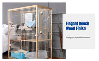 Cat Villa, sturdy Beech Wood Multitier Cat enclosure, Spacious Cat House, Indoor Pet Shelter