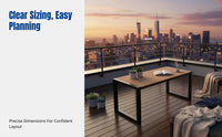 Outdoor Table and Chair Set, Metal Patio Furniture, Balcony Garden Coffee Table, Modern design
