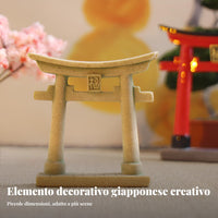 Miniature Torii Resin Decor, Japanese Fishbowl Desktop Accessory