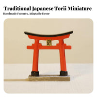 Miniature Torii Resin Decor, Japanese Fishbowl Desktop Accessory