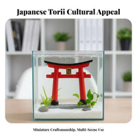 Miniature Torii Resin Decor, Japanese Fishbowl Desktop Accessory