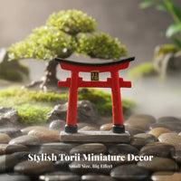 Miniature Torii Resin Decor, Japanese Fishbowl Desktop Accessory
