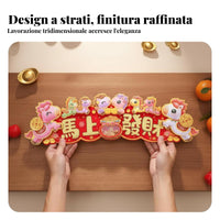 2026 Horse Year 3D Cartoon Red Couplet Hanging Holiday Decor