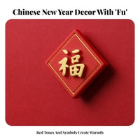 Chinese New Year Fridge Decor, Snake Year, Fu Character, Resin