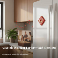 Chinese New Year Fridge Decor, Snake Year, Fu Character, Resin