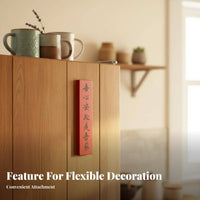 Wood Fridge Magnet Creative Chinese Design, Festive Blessing Decor