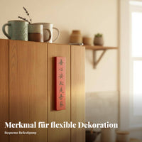 Wood Fridge Magnet Creative Chinese Design, Festive Blessing Decor