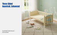 Infant Baby Bed, Adjustable Height, Splicing Design, Sturdy Wood Guardrail, Wide Sleeping Area