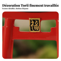 Japanese Torii Resin Miniature, Fish Bowl Scene Model, Desktop Bonsai Decor