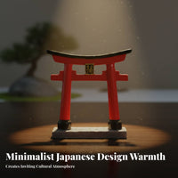 Japanese Torii Resin Miniature, Fish Bowl Scene Model, Desktop Bonsai Decor