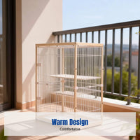 Wooden Cat Villa, Beech Series, Multi-Level Cat Enclosure, Detachable, Indoor Cat Shelter