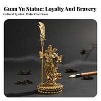 Brass Guan Gong Desktop Decoration, Chinese Warrior God, Tea Table Decoration