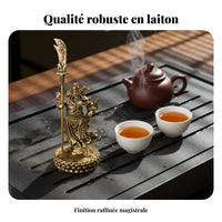Brass Guan Gong Desktop Decoration, Chinese Warrior God, Tea Table Decoration