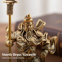 Brass Guan Gong Desktop Decoration, Chinese Warrior God, Tea Table Decoration