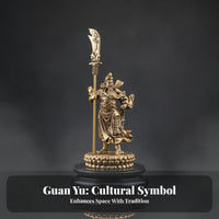 Brass Guan Gong Desktop Decoration, Chinese Warrior God, Tea Table Decoration