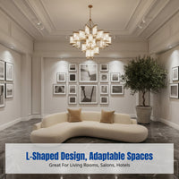 Curved L-Shaped Sectional Sofa, Modern Minimalist Corner Couch, Living Room, Hotel Reception, Soft Upholstery