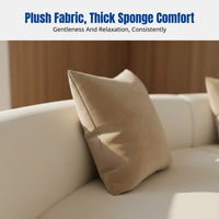 Curved L-Shaped Sectional Sofa, Modern Minimalist Corner Couch, Living Room, Hotel Reception, Soft Upholstery