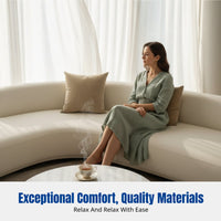 Curved L-Shaped Sectional Sofa, Modern Minimalist Corner Couch, Living Room, Hotel Reception, Soft Upholstery