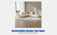 Curved L-Shaped Sectional Sofa, Modern Minimalist Corner Couch, Living Room, Hotel Reception, Soft Upholstery