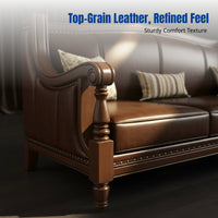 USA Vintage Leather Sofa, Top Grain Leather, Brown, Multi-Seat, Country Design