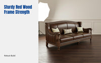 USA Vintage Leather Sofa, Top Grain Leather, Brown, Multi-Seat, Country Design