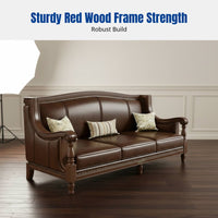USA Vintage Leather Sofa, Top Grain Leather, Brown, Multi-Seat, Country Design