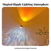 Sunset Projection Floor Lamp Atmosphere light Water Wave Floor Lamp Easy Installation Water Wave Effect Light for Content Creators, Bedroom