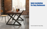 Utilitarian Rectangular Dining Table, Commercial Restaurant Table, Coffee Shop, Bar, Fast Food, BBQ, Multi-Size, Modern Design