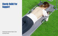 Face down Tanning Chair Foldable Sunbathing Cot with Face Hole Breathable Material Folding Sun Lounger for Patio