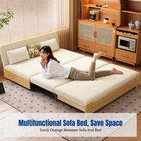 Chenille Sofa Bed, 2025 Armless Convertible Design, Foldable Space-Saving Bed for Small Living Room or Balcony, Storage Function