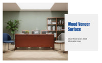 Double Seat Conference Table, Sturdy Wood Veneer, Painted, Rectangular, Meeting Room, Training Desk