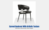 Italian Minimalist Modern Dining Chair, Designer Backrest, Black, Hotel Island, Luxury Home