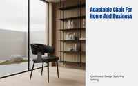 Italian Minimalist Modern Dining Chair, Designer Backrest, Black, Hotel Island, Luxury Home