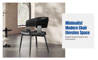 Italian Minimalist Modern Dining Chair, Designer Backrest, Black, Hotel Island, Luxury Home