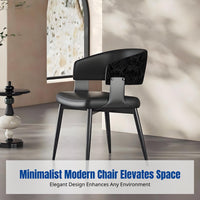 Italian Minimalist Modern Dining Chair, Designer Backrest, Black, Hotel Island, Luxury Home