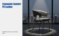 Italian Minimalist Modern Dining Chair, Designer Backrest, Black, Hotel Island, Luxury Home