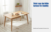 Hardwood Dining Table and Chair Set, Nordic Minimalist Rectangular, Modern Kitchen Furniture