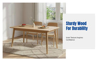Hardwood Dining Table and Chair Set, Nordic Minimalist Rectangular, Modern Kitchen Furniture