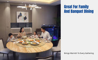 Round Dining Table, Solid Wood, Foldable, Rotating Tray, Large, Home, Hotel, Banquet, Multiple Sizes
