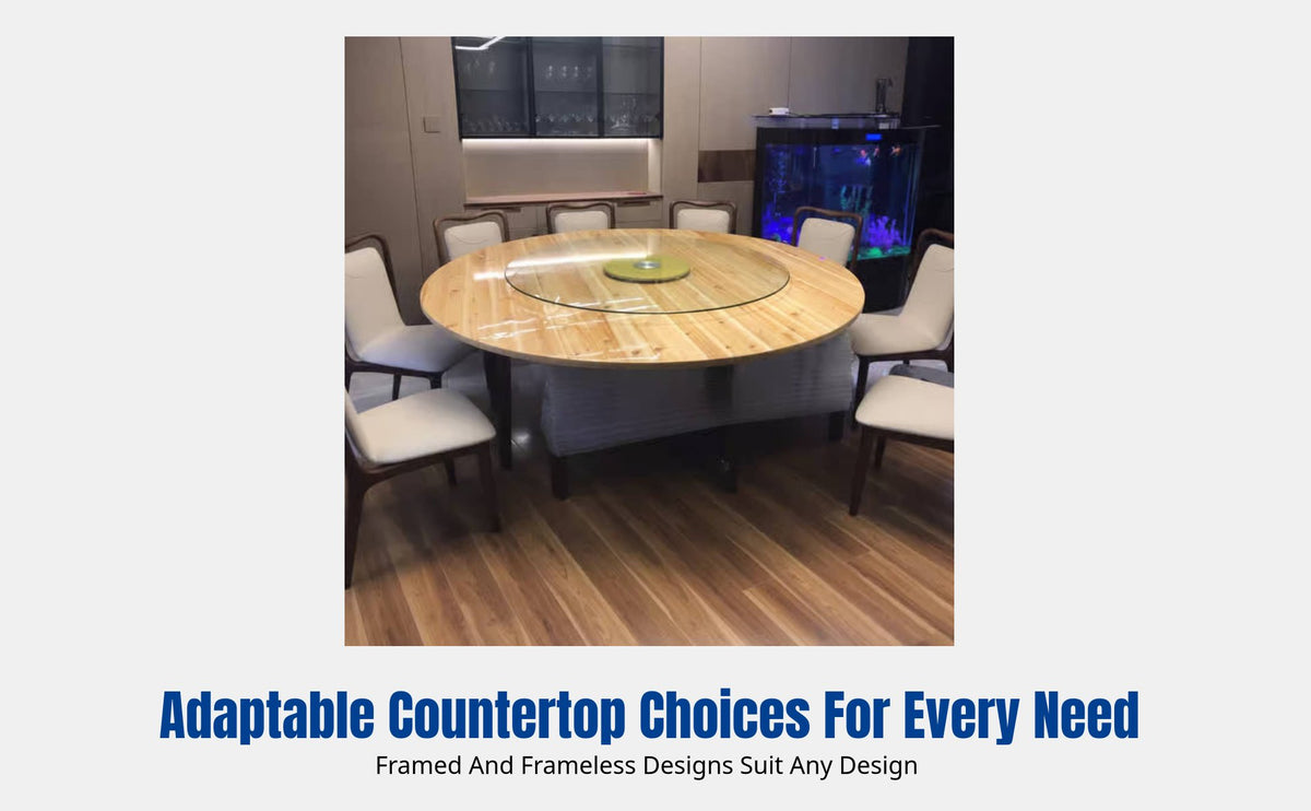 Round Dining Table, Solid Wood, Foldable, Rotating Tray, Large, Home, Hotel, Banquet, Multiple Sizes