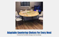 Round Dining Table, Solid Wood, Foldable, Rotating Tray, Large, Home, Hotel, Banquet, Multiple Sizes