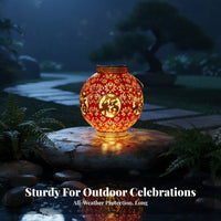 Solar Lantern, Red Outdoor Waterproof Hanging Decoration, New Year Balcony Light